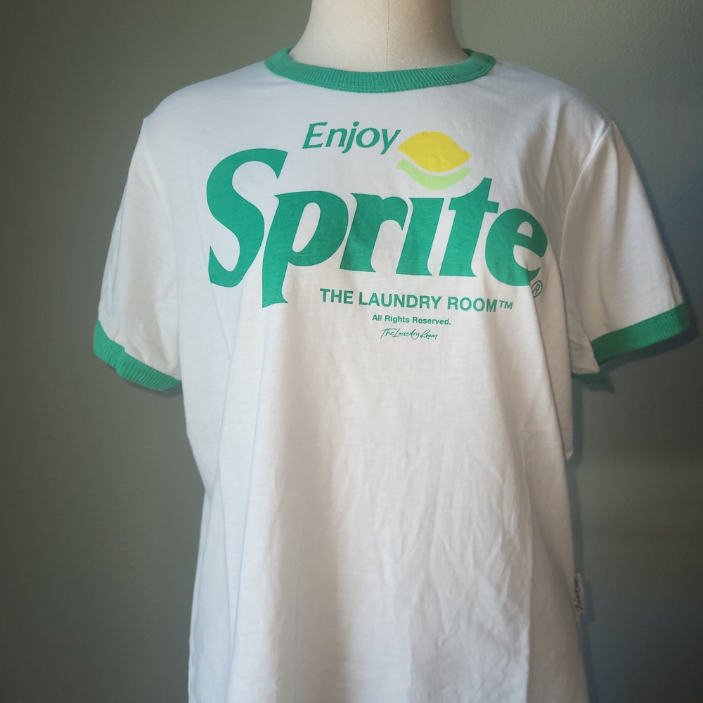 The Laundry Room White & Green Sprite Logo Ringer Tee - Picture 6 of 7